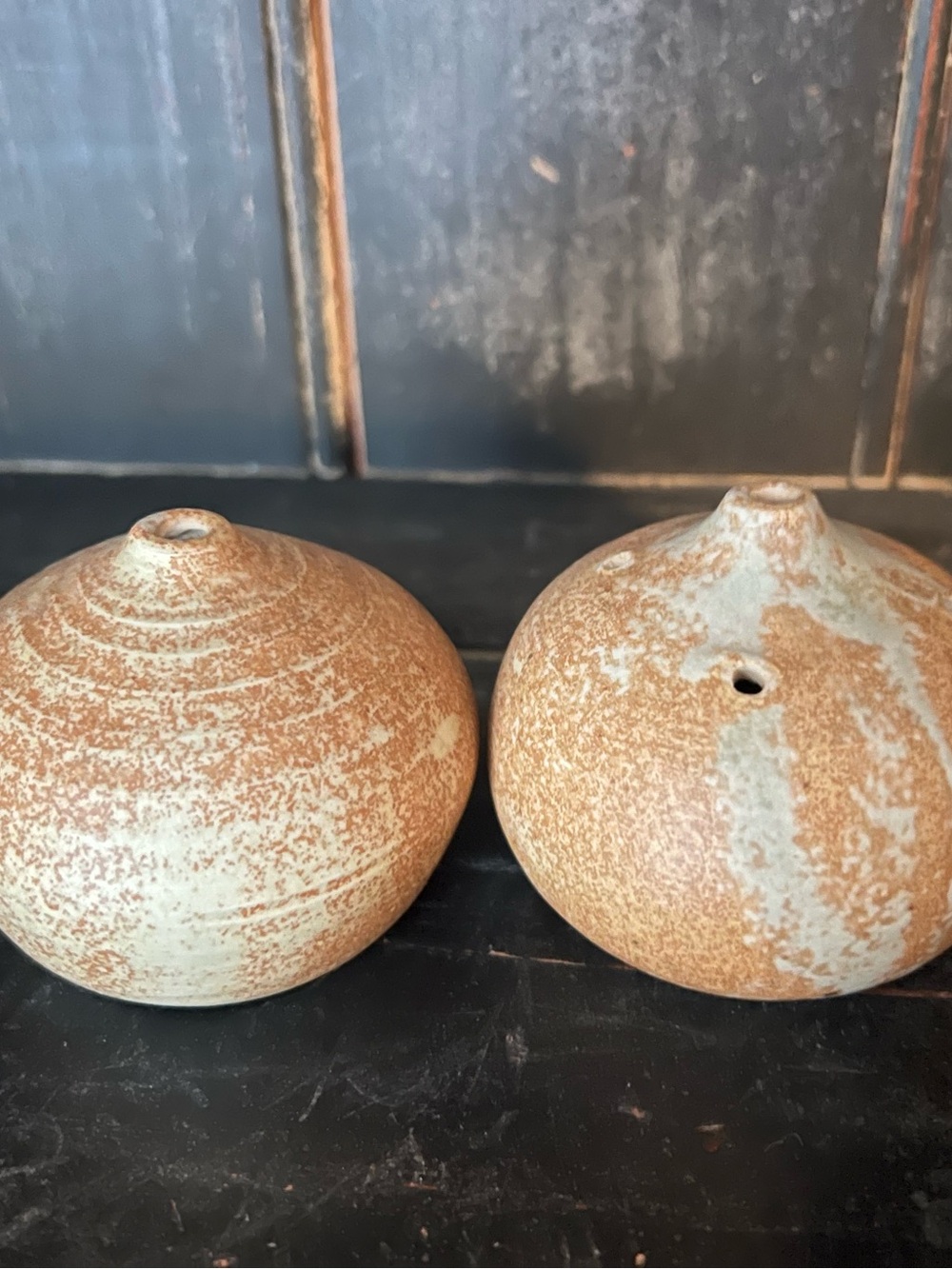 Pottery studio Salt and Pepper Shaker in Beige Cream w Parmesan shaker